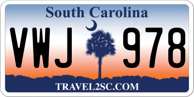 SC license plate VWJ978