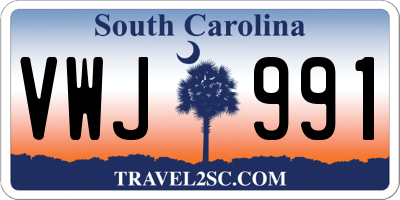 SC license plate VWJ991