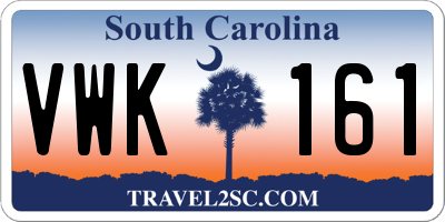 SC license plate VWK161