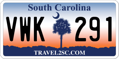 SC license plate VWK291