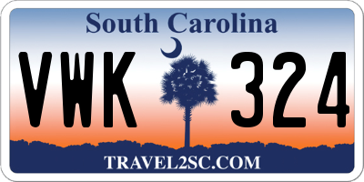 SC license plate VWK324