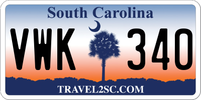 SC license plate VWK340