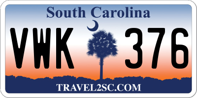 SC license plate VWK376