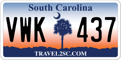 SC license plate VWK437