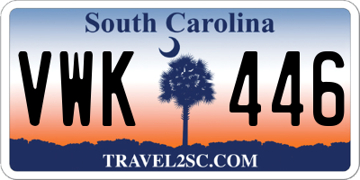 SC license plate VWK446