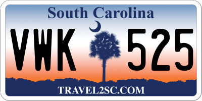 SC license plate VWK525