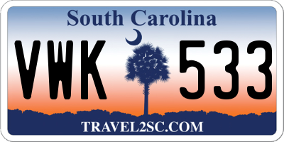 SC license plate VWK533