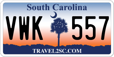SC license plate VWK557