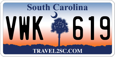 SC license plate VWK619