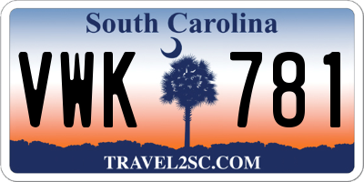 SC license plate VWK781