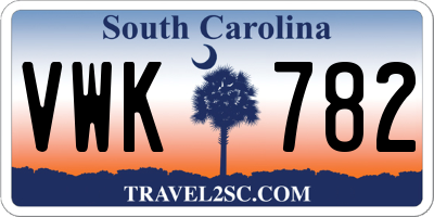 SC license plate VWK782