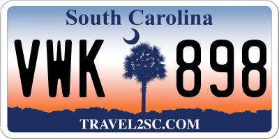 SC license plate VWK898