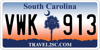 SC license plate VWK913