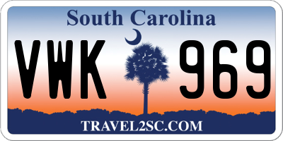 SC license plate VWK969