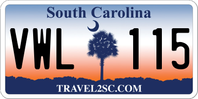 SC license plate VWL115