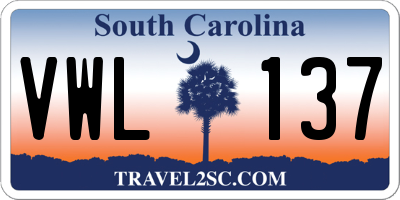 SC license plate VWL137