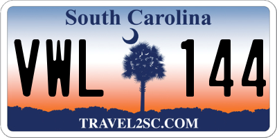 SC license plate VWL144