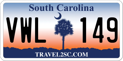 SC license plate VWL149