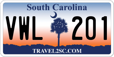SC license plate VWL201