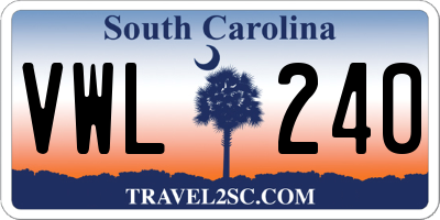 SC license plate VWL240