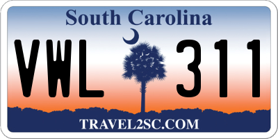 SC license plate VWL311