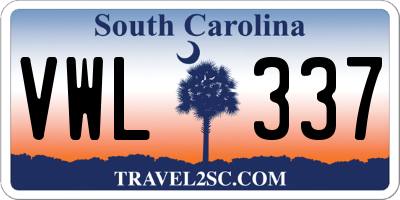 SC license plate VWL337