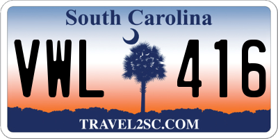 SC license plate VWL416