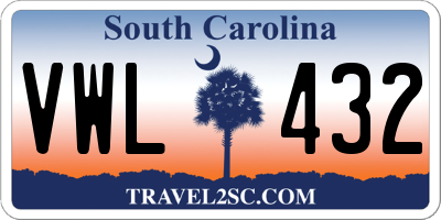 SC license plate VWL432