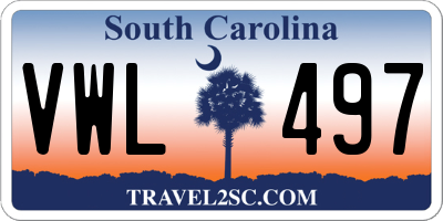SC license plate VWL497