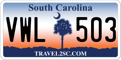 SC license plate VWL503