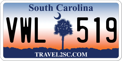 SC license plate VWL519