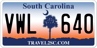 SC license plate VWL640