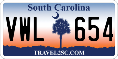 SC license plate VWL654
