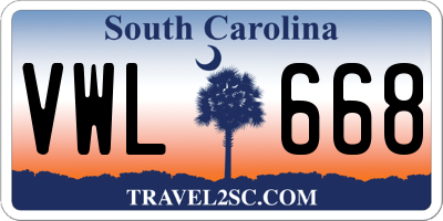 SC license plate VWL668