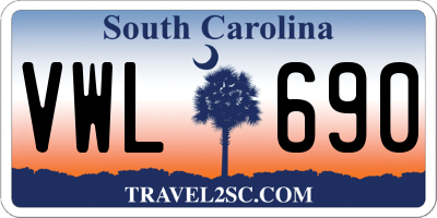 SC license plate VWL690