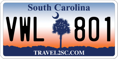 SC license plate VWL801