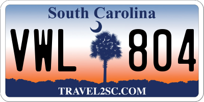 SC license plate VWL804