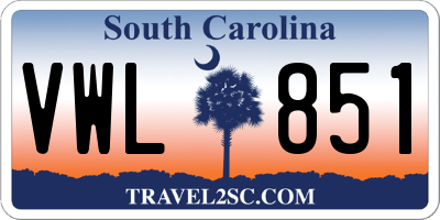 SC license plate VWL851