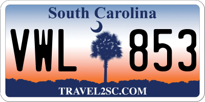SC license plate VWL853