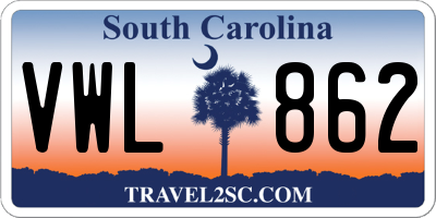 SC license plate VWL862