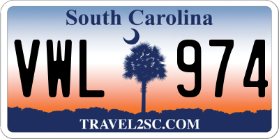 SC license plate VWL974