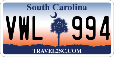 SC license plate VWL994