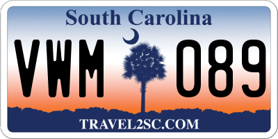SC license plate VWM089