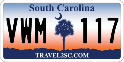 SC license plate VWM117