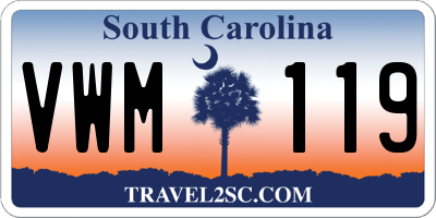 SC license plate VWM119