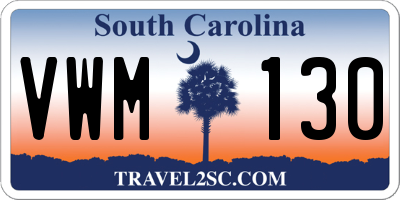 SC license plate VWM130