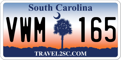 SC license plate VWM165