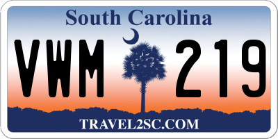 SC license plate VWM219