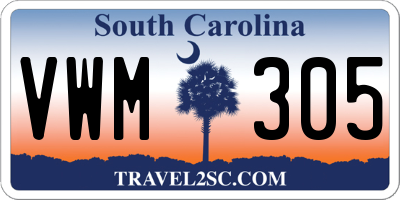 SC license plate VWM305