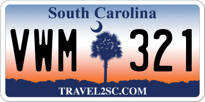 SC license plate VWM321